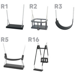 Dvivietės sūpynės su gandro lizdo tipo sėdyne