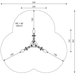 Trivietės spyruoklinės sūpynės