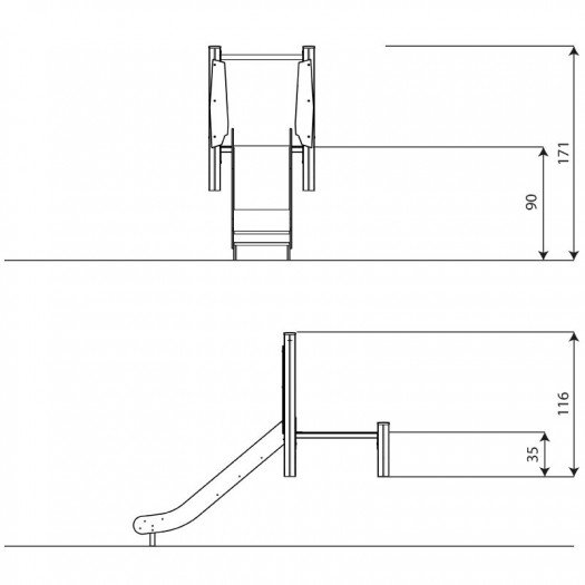 Čiuožykla su platforma 203 cm