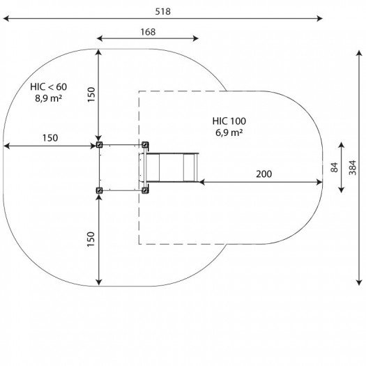 Čiuožykla su platforma 168 cm