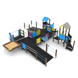 Medinė žaidimų aikštelė neįgaliesiems | Lauko žaidimų įranga