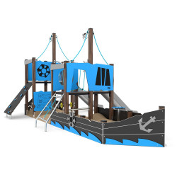 Medinė smėlio dėžė su laipynėmis | Viešosioms vaikų žaidimų aikštelėms