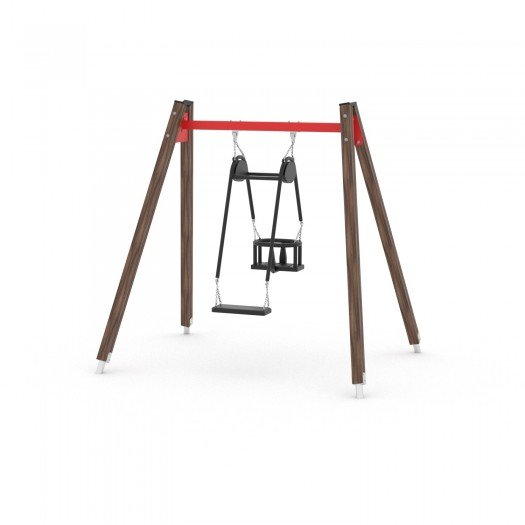 Medinės dvigubos sūpynės