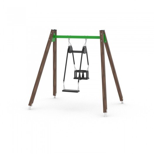 Medinės dvigubos sūpynės