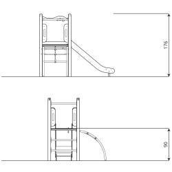 Žaidimų aikštelė su čiuožykla | Lauko žaidimų aikštelėms | VinciPlay