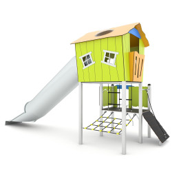 Namelis su tuneline čiuožykla | Modernios žaidimų aikštelės vaikams