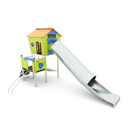 Namelis su tuneline čiuožykla