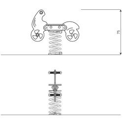 Balansinės sūpynės MOTOCIKLAS | Saugios sūpynės žaidimų aikštelėms