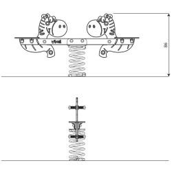 Balansinės sūpynės ZEBRIUKAI | Saugios sūpynės žaidimų aikštelėms